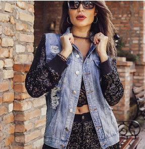 Jaqueta jeans paete Las Vegas