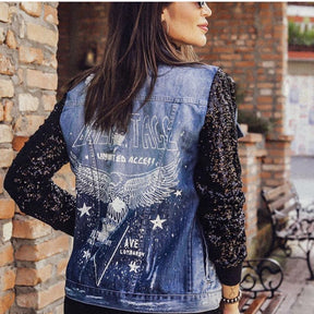 Jaqueta jeans paete Las Vegas