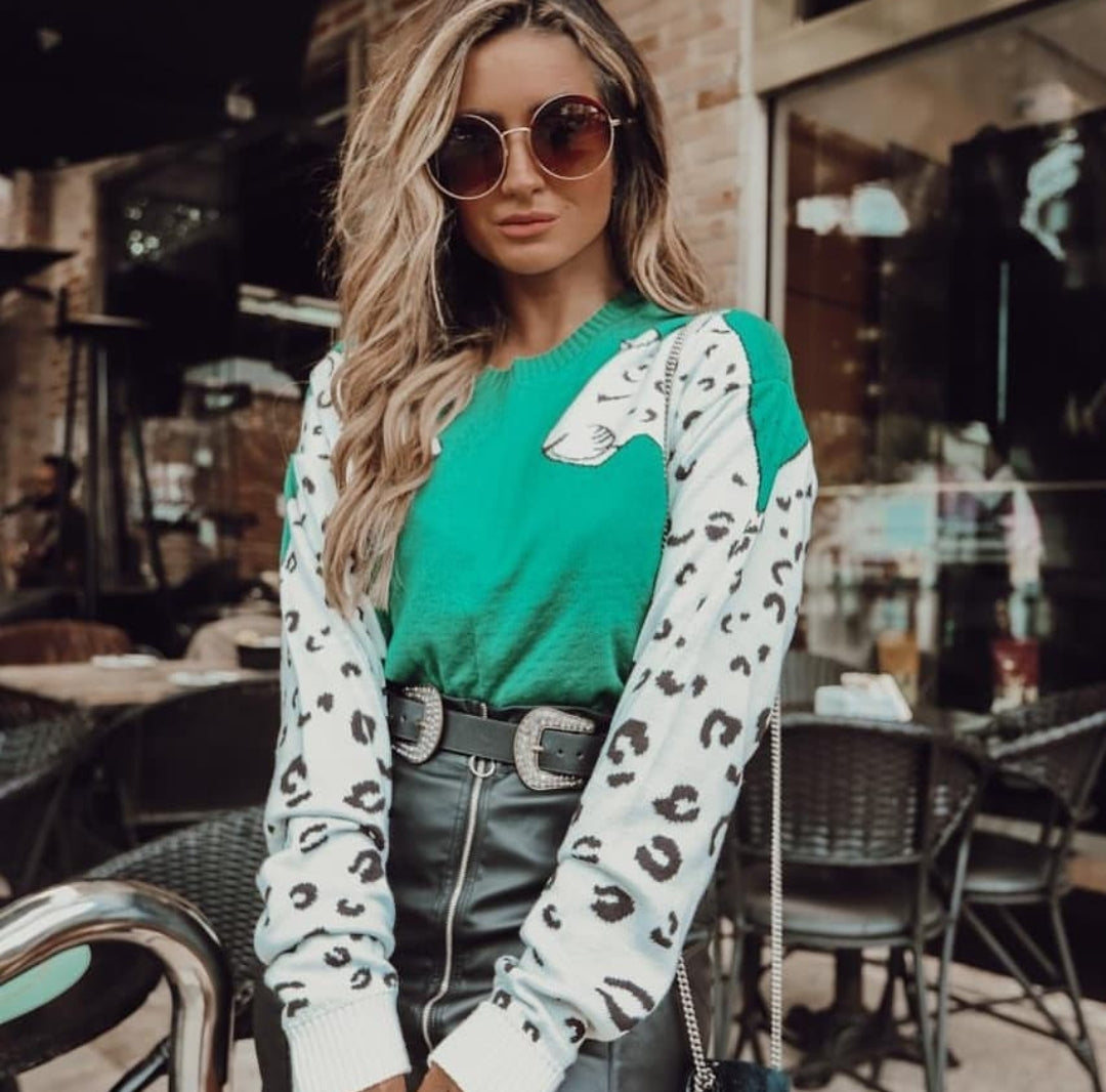 Blusa manga longa onça