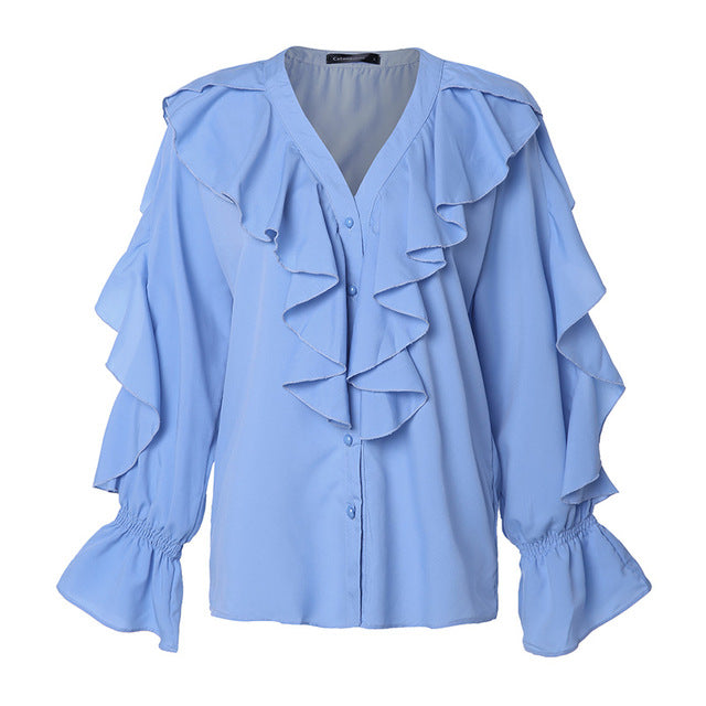 Blusa de Poliéster com Babados # 441547